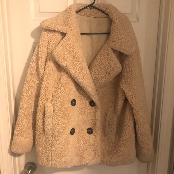 Free People Jackets & Blazers - Free People Fluffy Teddy Coat Size Medium